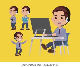 Call center and customer service character