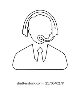 Call center, customer service, helpline icon. Outline vector graphics.