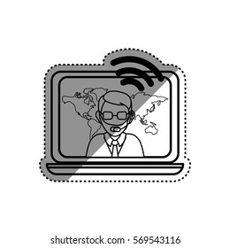Call center and customer service icon vector illustration graphic design