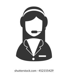 Call center and customer service isolated flat icon, vector illustration graphic.