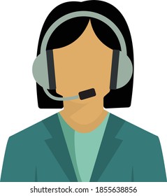 call center customer service representative, female employee vector image