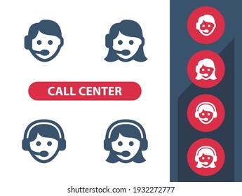 Call Center - Customer Service - Customer Support  - Call Centre Icons. Professional, pixel perfect icons. EPS 10 format.