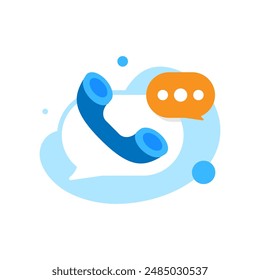 call center, customer service support, speech bubble concept illustration flat design. simple modern graphic element for ui, infographic, icon