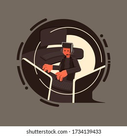 Call center, Customer support department staff, Telemarketing, vector illustration