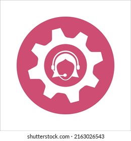 Call center, Customer support, helpline icon. Rounded vector.
