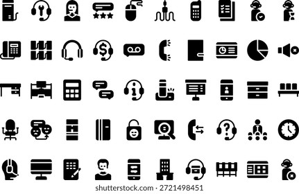 Iconos de centro de llamadas y Asistencia al cliente Icono de Vector simple. Plantilla de diseño de símbolos de ilustración para elemento de interfaz de usuario móvil de Web.