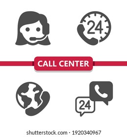 Call Center - Customer Support - Customer Service Icons. Professional, pixel perfect icons. EPS 10 format.