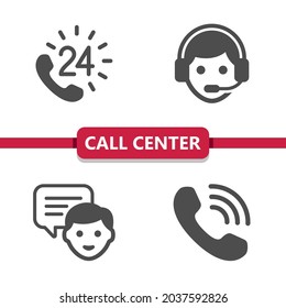 Call Center - Customer Support - Customer Service Icons. Professional, pixel perfect icons. EPS 10 format.