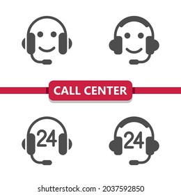 Call Center - Kundenservice - Symbole des Kundendienstes. Professionelle, Pixel perfekte Symbole. EPS10-Format.