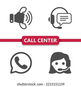 Call Center - Customer Support - Customer Service Icons. Professional, pixel perfect icons. EPS 10 format.
