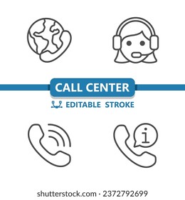 Centro de llamadas, Servicio al cliente, iconos de servicio al cliente. Llamada telefónica, icono del vector del teléfono