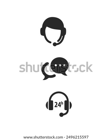 Call Center - Customer Support - Customer Service Icons stock illustration