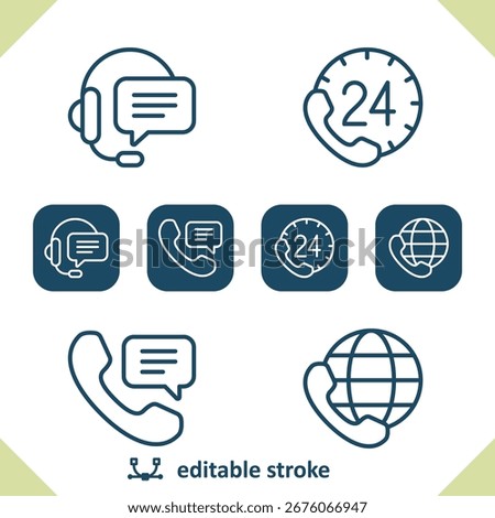 Call Center - Customer Support - Customer Service Icons. Professional, pixel perfect icons. EPS 10 format.