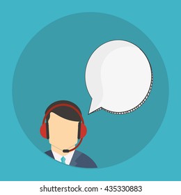 Call center design. Communication icon. flat illustration, vecto