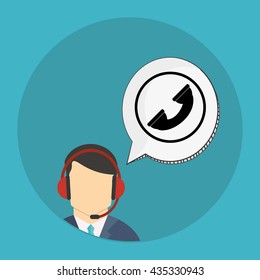 Call center design. Communication icon. flat illustration, vecto