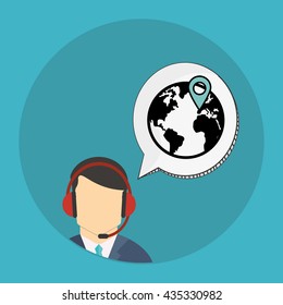 Call center design. Communication icon. flat illustration, vecto