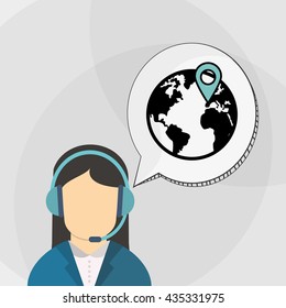 Call center design. Communication icon. flat illustration, vecto