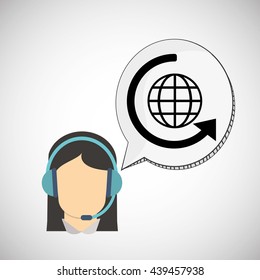 Call center design. Communication icon. flat illustration, vecto