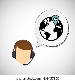 Call center design. Communication icon. flat illustration, vecto