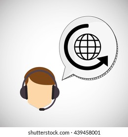 Call center design. Communication icon. flat illustration, vector