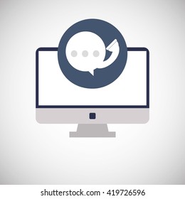 Call center design. Customer service icon. Flat illustration