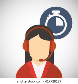 Call center design. Customer service icon. Flat illustration