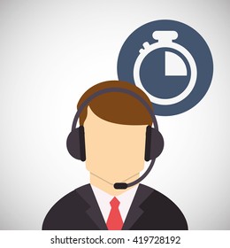 Call center design. Customer service icon. Flat illustration