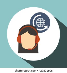 Call center design. Customer service icon. Flat illustration