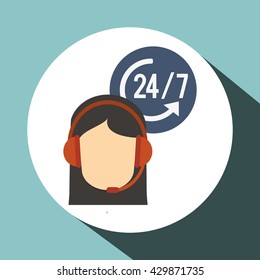 Call center design. Customer service icon. Flat illustration