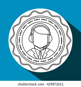Call center design. Customer service icon. Flat illustration