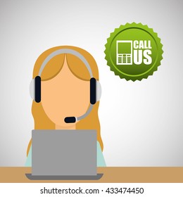 Call center design. customer service icon. Isolated illustration , vector