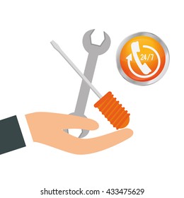 Call center design. customer service icon. Isolated illustration , vector