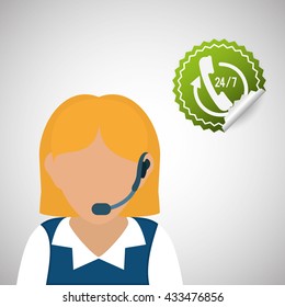 Call center design. customer service icon. Isolated illustration , vector