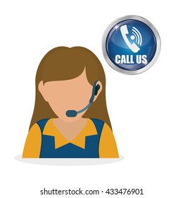 Call center design. customer service icon. Isolated illustration , vector