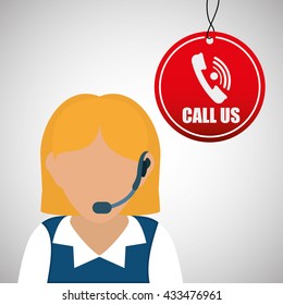 Call center design. customer service icon. Isolated illustration , vector