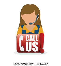 Call center design. customer service icon. Isolated illustration , vector