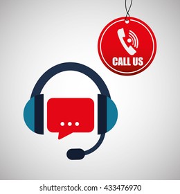 Call center design. customer service icon. Isolated illustration , vector