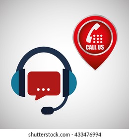 Call center design. customer service icon. Isolated illustration , vector