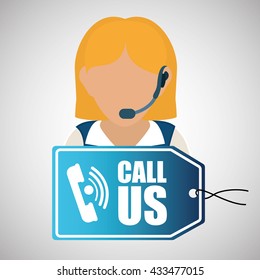 Call center design. customer service icon. Isolated illustration , vector