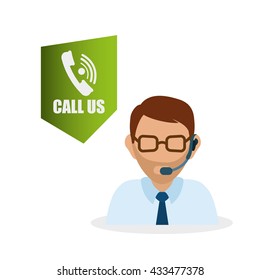 Call center design. customer service icon. Isolated illustration , vector