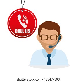 Call center design. customer service icon. Isolated illustration , vector