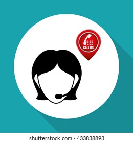 Call center design. customer service icon. Isolated illustration , vector