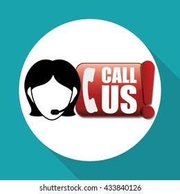Call center design. customer service icon. Isolated illustration , vector