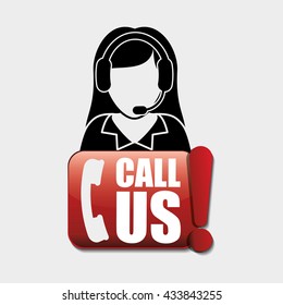 Call center design. customer service icon. Isolated illustration , vector