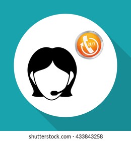 Call center design. customer service icon. Isolated illustration , vector