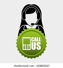 Call center design. customer service icon. Isolated illustration , vector