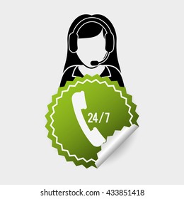 Call center design. customer service icon. Isolated illustration , vector