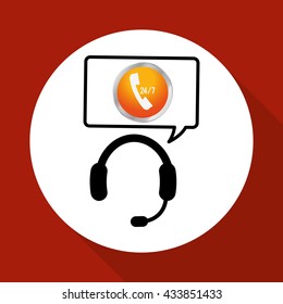 Call center design. customer service icon. Isolated illustration , vector