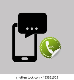 Call center design. customer service icon. Isolated illustration , vector