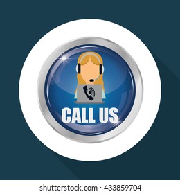 Call center design. customer service icon. Isolated illustration , vector